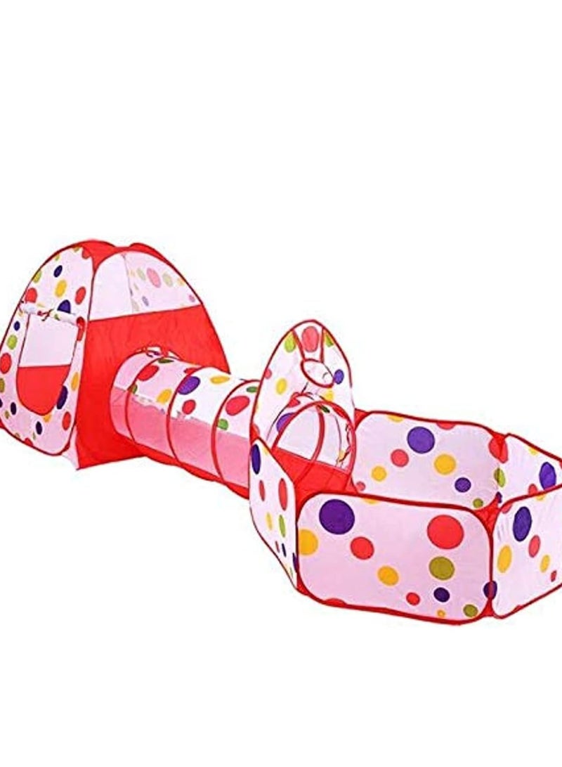 يوستيد خيمة لعب للأطفال 3 في 1 / مجموعة خيمة لعب كومبو مع نفق لعب للأطفال، خيم لعب للأطفال قابلة للطي، منزل لعب قابل للحمل في الهواء الطلق، خيمة ألعاب داخلية للأميرة الأمير، قلعة حجيرة، هدايا، مقاس واحد - Image 1