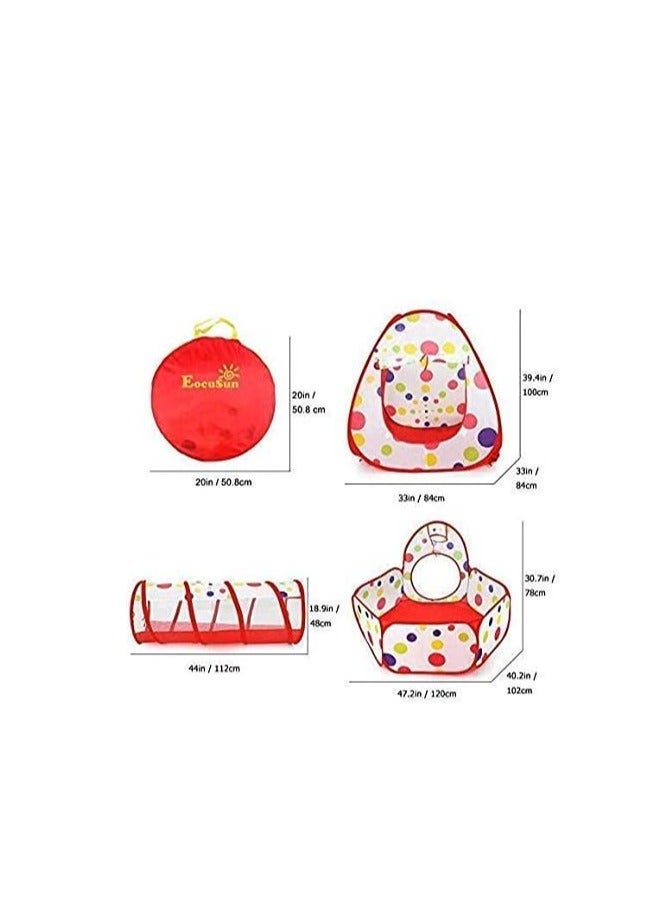 يوستيد خيمة لعب للأطفال 3 في 1 / مجموعة خيمة لعب كومبو مع نفق لعب للأطفال، خيم لعب للأطفال قابلة للطي، منزل لعب قابل للحمل في الهواء الطلق، خيمة ألعاب داخلية للأميرة الأمير، قلعة حجيرة، هدايا، مقاس واحد - Image 4