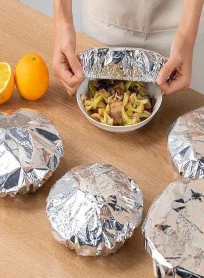 Aluminum Foil Cover, Versatile Food Grade Reusable Food Preservation Set