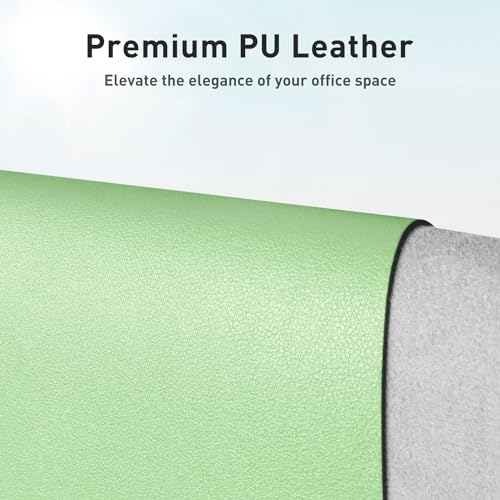 Aothia Leather Desk Pad Protector, Mouse Pad, Office Desk Mat, Non-Slip PU Leather Desk Blotter, Laptop Desk Pad, Waterproof Desk Writing Pad for Office and Home (31.5" x 15.7", Foam Green) - Image 2