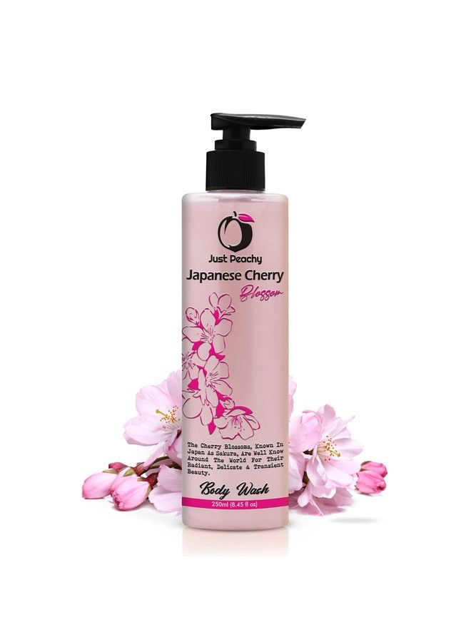 Just Peachy "Japanese Cherry Blossom" Body Wash ; Bath & Shower Cream Wash ; No Sls Paraben & Phosphate ; Enriched With Cherry Blossoms & Vitamin E ; 100% Vegan ; 250Ml - Image 2