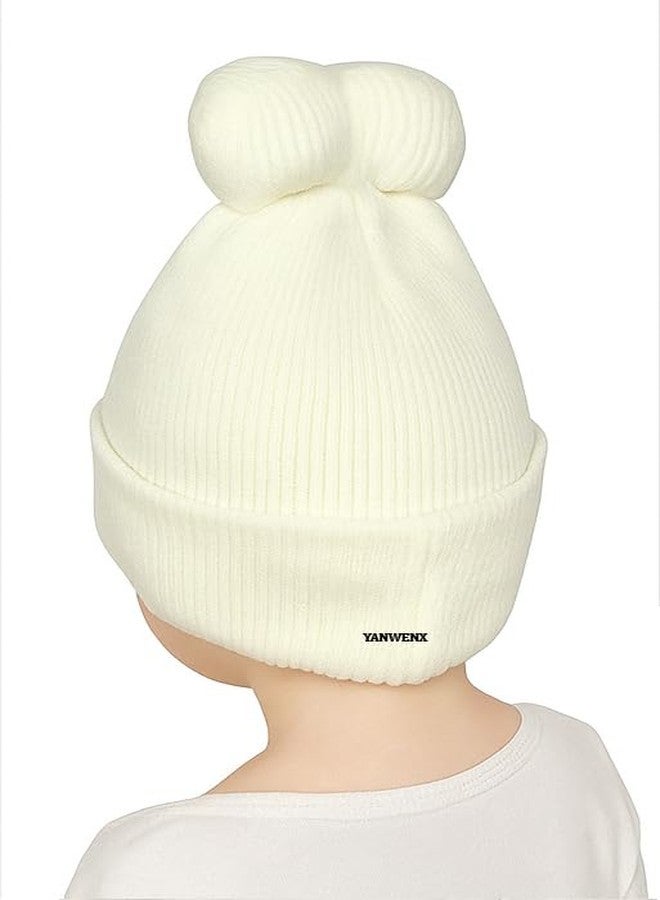 Yanwenx Baby Winter Woolen Cap - Soft & Warm Caps for Newborns & Kids (Pack of 3),Multi_2, 6-12 Months - Image 3