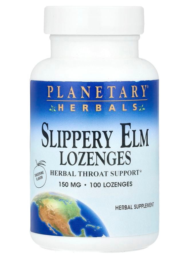 PLANETARY HERBALS Slippery Elm Lozenges Tangerine 150 mg 100 Lozenges - Image 1