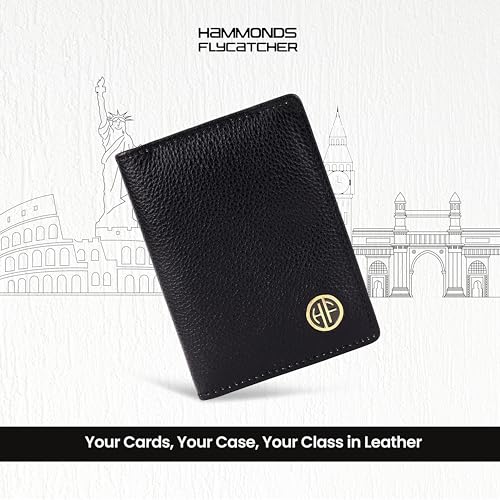 HAMMONDS FLYCATCHER Genuine Leather Card Holder Wallet for Man & Women, RFID Protected ATM/Credit Card Holder Wallet for Men with 4 Slots(Fits Upto 8 Cards), Gift for Men - Black - Image 2