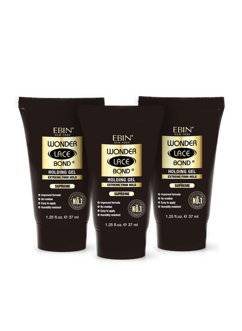 EBIN NEW YORK EBIN NEW YORK Wonder Bond Holding Gel Supreme (Extreme Firm Hold) - 3 Pack, 3.75oz/ 111ml | Quick Drying, Improved Formula Provides All-Day Hold 