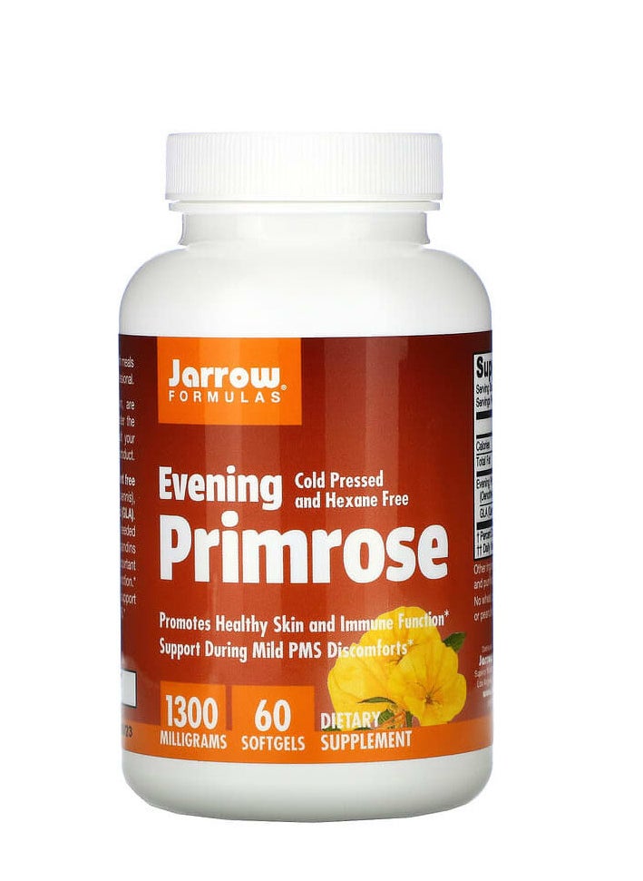 jarrow formulas Evening Primrose 1,300 mg  60 Softgels  - Image 1