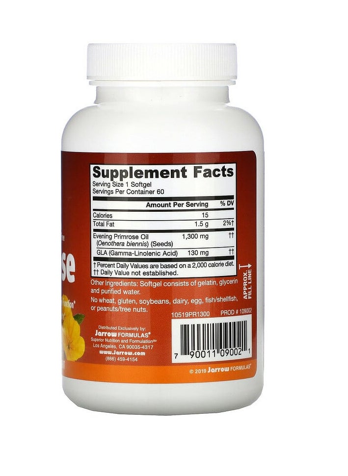 jarrow formulas Evening Primrose 1,300 mg  60 Softgels  - Image 2