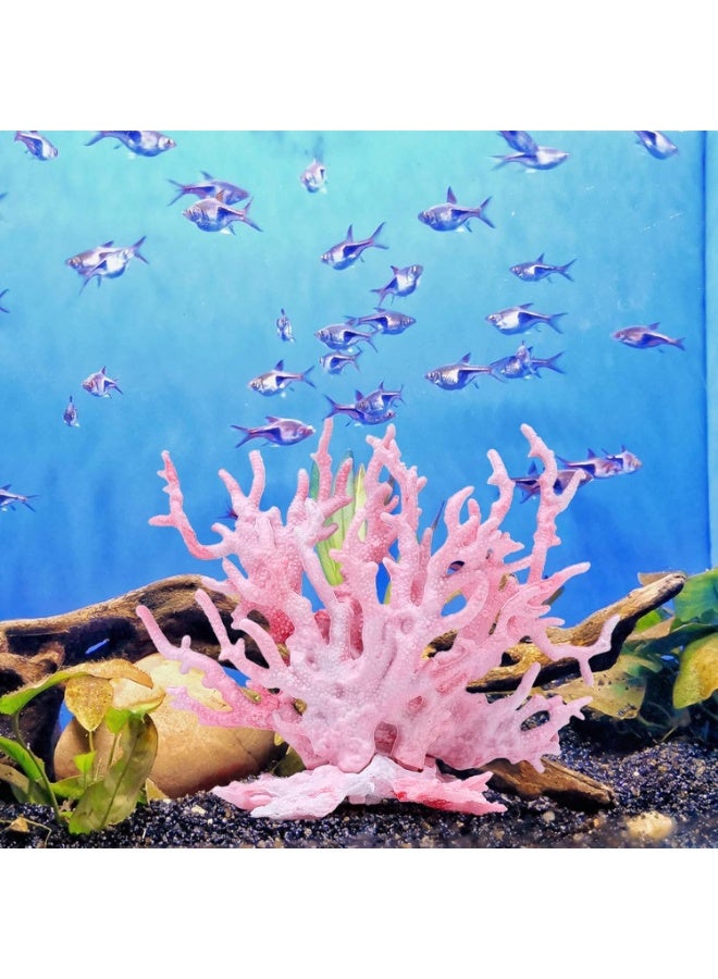 SUNSAR 2 Pack Artificial Aquarium Coral Decor, Plastic Faux Coral Reef Decorative Cute Fish Tank Decorations, Under The Sea Centerpiece Realistic Ocean Plant Ornaments - Image 4