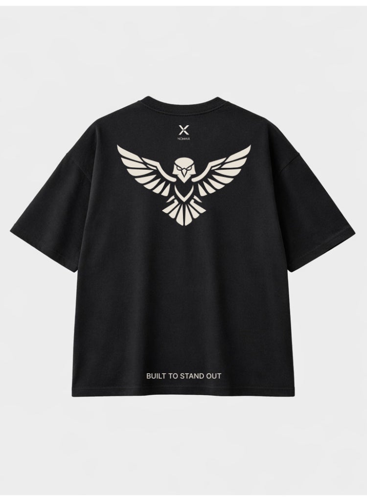 NOMAiX Falcon Edition T-Shirt | Limited Drop UAE Identity Graphic Tee | Oversized Drop Shoulder | Unisex Streetwear | Made in UAE - Image 1
