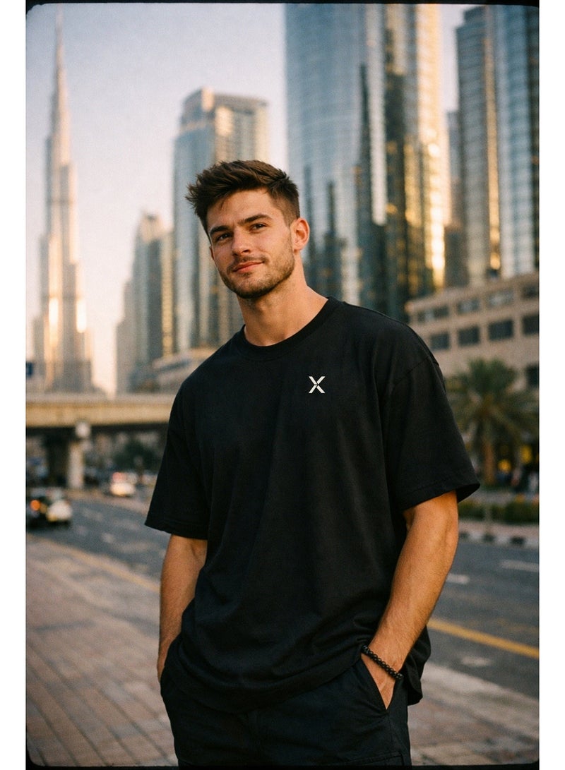 NOMAiX Falcon Edition T-Shirt | Limited Drop UAE Identity Graphic Tee | Oversized Drop Shoulder | Unisex Streetwear | Made in UAE - Image 4