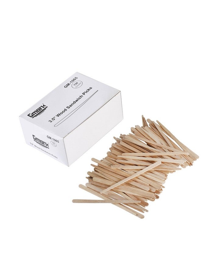 Gmark Natural Birch Wood Sandwich Picks, 3.5 Inch 750 per Pack, Biodegradable Wooden Food Picks (750pcs/box) GM1065 - Image 1