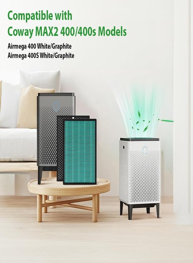 Trendiees Filter Replacement Compatible with Coway Airmega 400, Air Purifier 400S 400(G) 400S(G) Max2, True Green HEPA and Active Carbon Filter Set Smart Purifiers, AP-2015-FP - Image 2