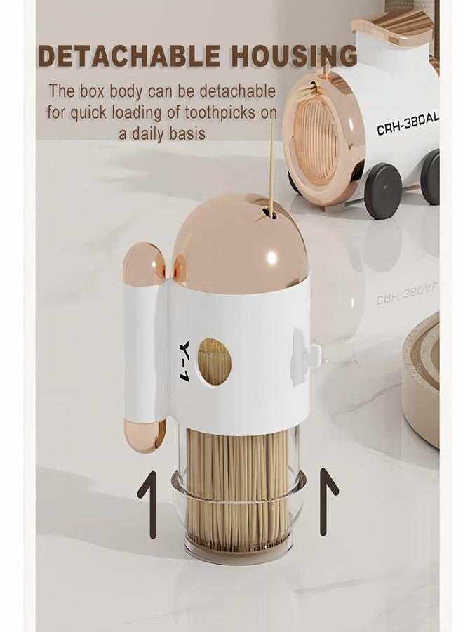 PEFWO Toothpick Holder, Fun Toothpick Dispenser with 350 Toothpicks, Toothpicks Storage Dispensers Box, for Home, Livingroom, Kitchen (Rocket) - Image 5