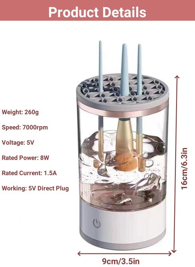 makeup cleaner,Electric Makeup Brush Cleaner,makeup brush set cleaner, Makeup Brush Cleaner Machine Cosmetic Brush Cleaner Automatic Spinner Cosmetics Brushes Cleaning Tool Makeup Brush Storage Box with Brush Clean Mat for Women Girls Makeup Lovers ﻿ - Image 2