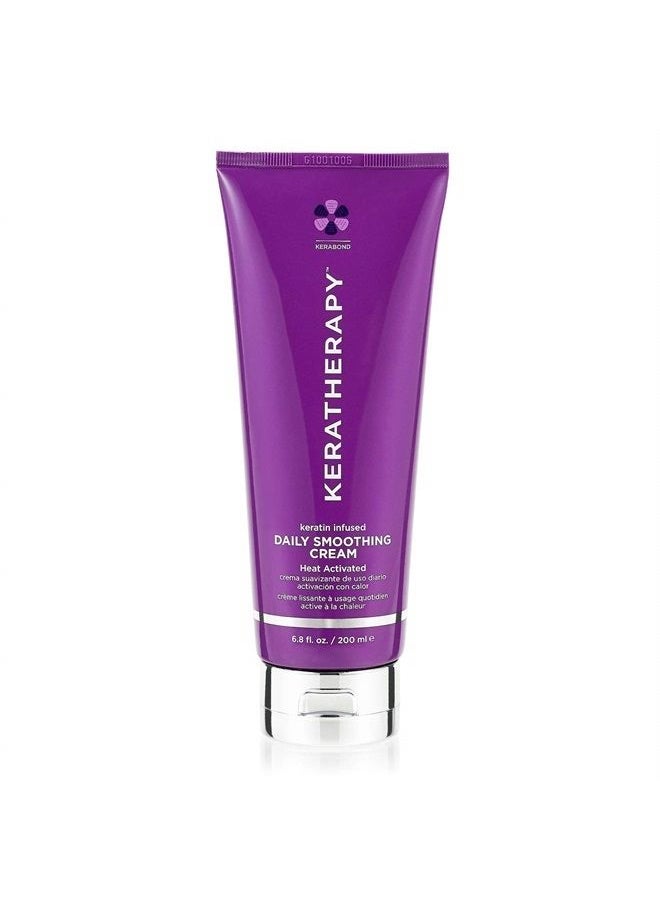 KERATHERAPY Keratin Infused Daily Smoothing Cream, 6.8 fl. oz., 200 ml - Award Winning Best Seller - Daily Smoothing Cream for Blowouts with Collagen, Jojoba Oil, Wheat & Argan Oil  - Image 1