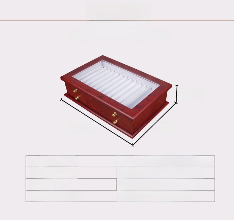 PETO In-Stock Pen Case For 12 Wooden Pens, Display Case For 23 Pens, Lacquered Stationery Box For 34 Pens, Wooden Pen Storage Box - Image 4