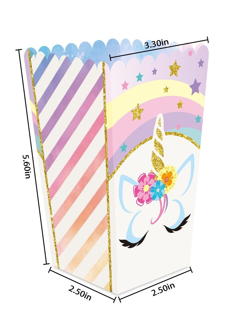 KASTWAVE 24PCS Popcorn Boxes - Rainbow Snack Containers for Birthday Party, Treat Favor Boxes for Candy Cookies Decorations, and Party Supplies - Image 3