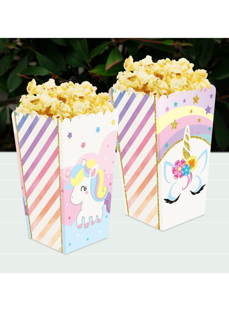 KASTWAVE 24PCS Popcorn Boxes - Rainbow Snack Containers for Birthday Party, Treat Favor Boxes for Candy Cookies Decorations, and Party Supplies - Image 2