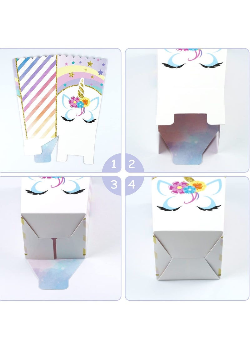 KASTWAVE 24PCS Popcorn Boxes - Rainbow Snack Containers for Birthday Party, Treat Favor Boxes for Candy Cookies Decorations, and Party Supplies - Image 4