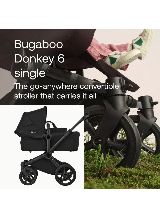 بوجابو Bugaboo Donkey 6 Convertible Single-to-Double Stroller, Heritage Black
