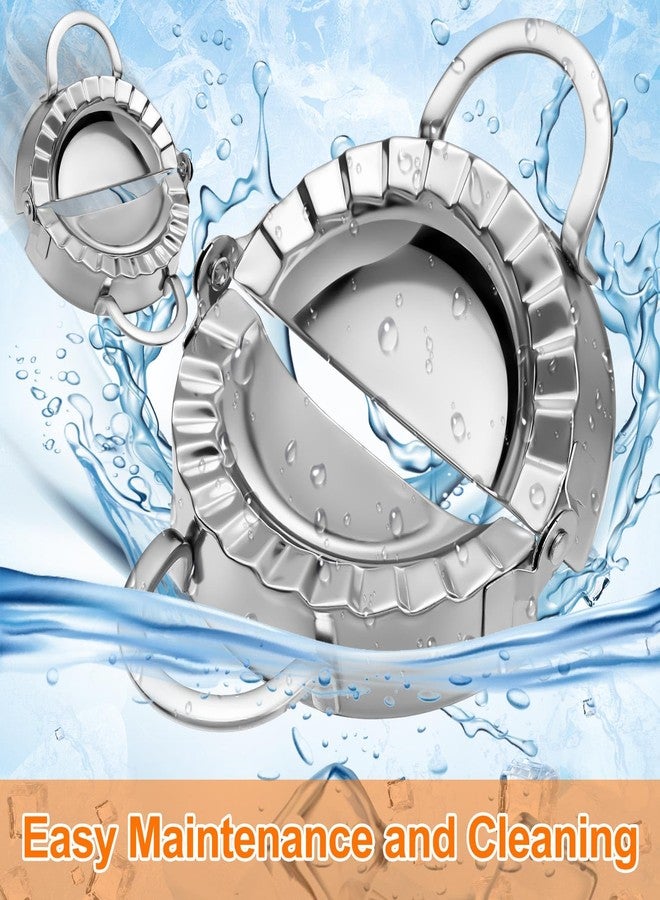 Vesici 5 Pack Stainless Steel Dumpling Maker Dumpling Press Perogies Maker Press Dumpling Wrapper Stamp Ravioli Mold Pastry Dough Cutter Various Sizes Kitchen Accessories, 2.95/3.35/3.74/4.92/5.91 In - Image 4