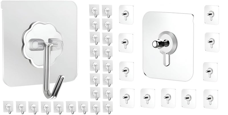 Stainless Steel Adhesive Hooks 15 Pack Durable Kitchen Wall Hooks Wall Mounted Adhesive Hooks Stainless Steel ABS Nail Free Seamless Adhesive 10 Pack 