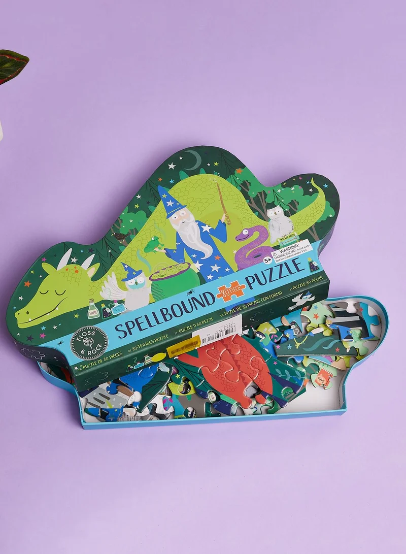 Floss & Rock Spellbound 80Pc "Dragon" Shaped Jigsaw With Shaped Box