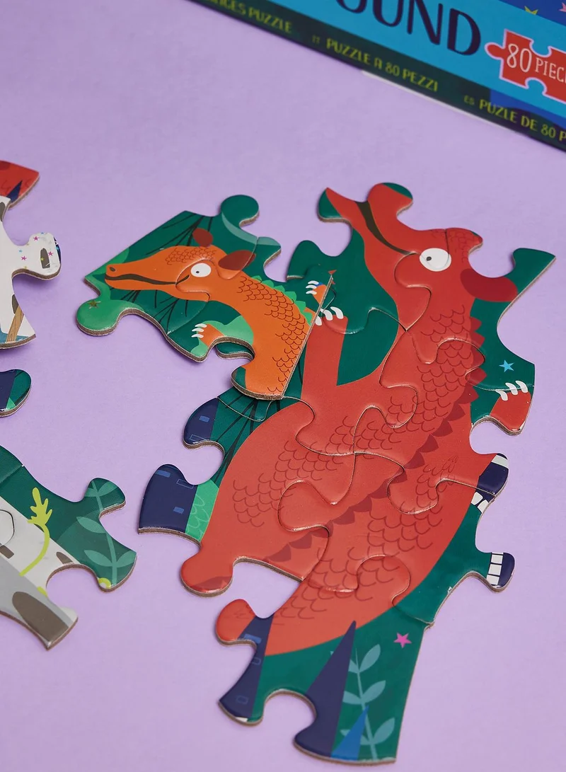 Floss & Rock Spellbound 80Pc "Dragon" Shaped Jigsaw With Shaped Box