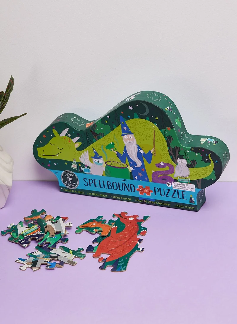 Floss & Rock Spellbound 80Pc "Dragon" Shaped Jigsaw With Shaped Box