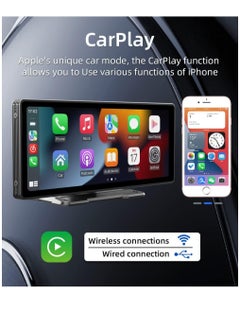 AROAQ 9.3 Inch Car Touch Screen Wireless Carplayer Android Auto Car Portable Radio Bluetooth MP5 with Mirror Link FM Transmitter AUX Output USB TF  - Image 2