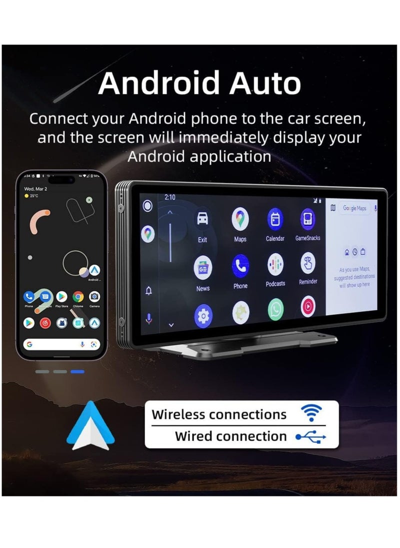 AROAQ - 9.3 Inch Car Touch Screen Wireless Carplayer Android Auto Car Portable Radio Bluetooth MP5 with Mirror Link FM Transmitter AUX Output USB TF - Image 1