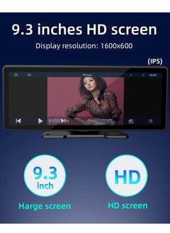 AROAQ 9.3 Inch Car Touch Screen Wireless Carplayer Android Auto Car Portable Radio Bluetooth MP5 with Mirror Link FM Transmitter AUX Output USB TF  - Image 4