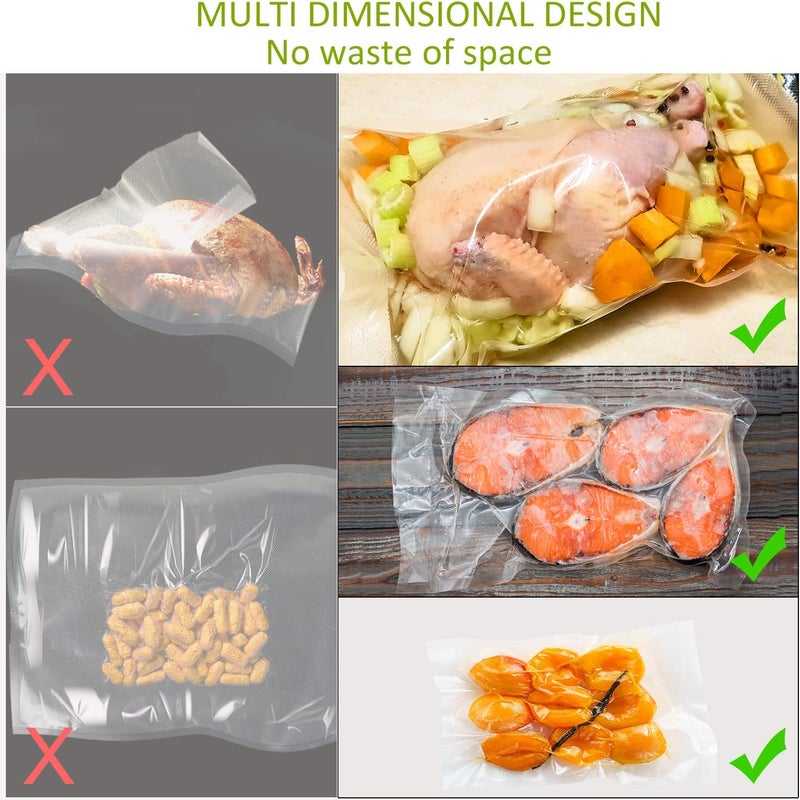 Potane Vacuum Sealer Bags, Precut 150 Gallon 11x16, Quart 8x12, Pint 6x10, Smell-Proof, Puncture Prevention and Heavy duty. Commercial Grade - Image 5