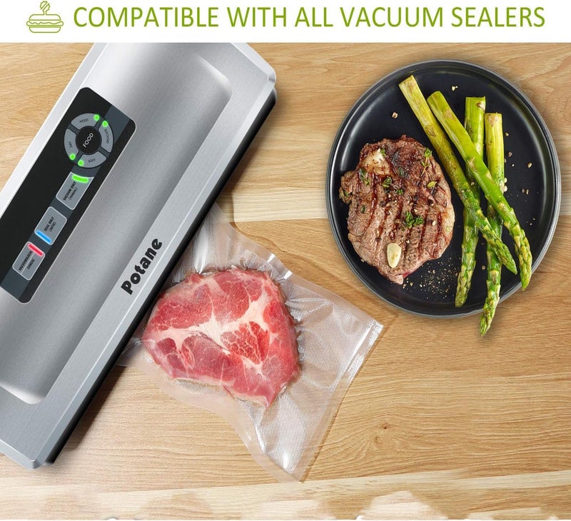 Potane Vacuum Sealer Bags, Precut 150 Gallon 11x16, Quart 8x12, Pint 6x10, Smell-Proof, Puncture Prevention and Heavy duty. Commercial Grade - Image 2
