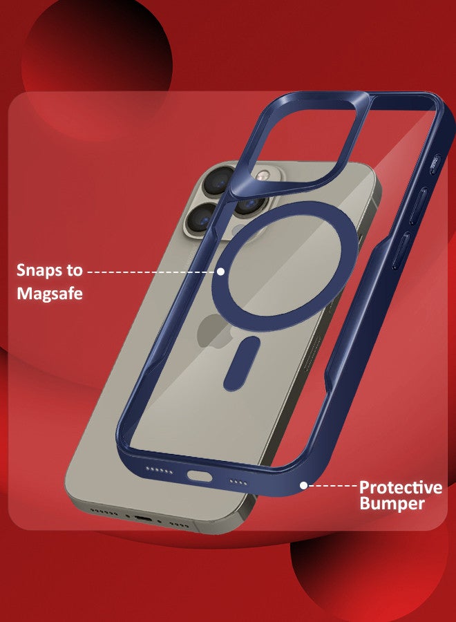 CATANES 3 Pack for iPhone 15 Pro Max Case and 2 Screen Protectors Magnetic Phone Case Slim Shockproof Cover New Design Electroplated Case Cover Dark Blue - Image 4