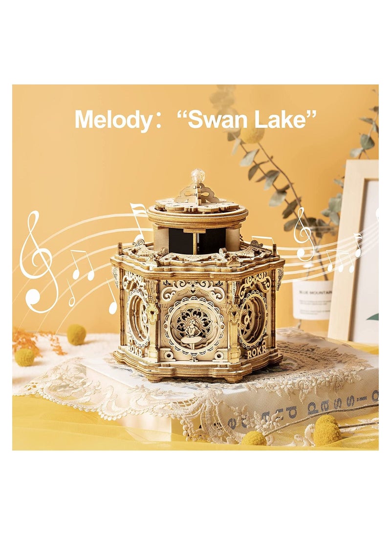 Generic - 3D Wooden Puzzles Music Box Secret Garden Model Kits For Adults Spinning Musical Jewelry Box Vintage Keepsakes Storage Gifts For Teens Woman Man - Image 1