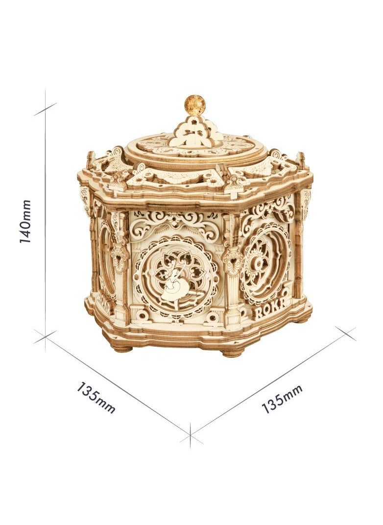 Generic - 3D Wooden Puzzles Music Box Secret Garden Model Kits For Adults Spinning Musical Jewelry Box Vintage Keepsakes Storage Gifts For Teens Woman Man - Image 1