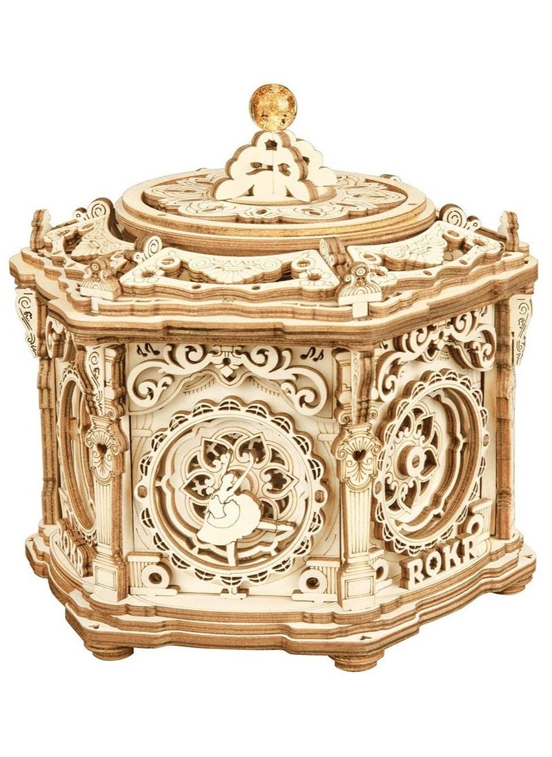 Generic - 3D Wooden Puzzles Music Box Secret Garden Model Kits For Adults Spinning Musical Jewelry Box Vintage Keepsakes Storage Gifts For Teens Woman Man - Image 1
