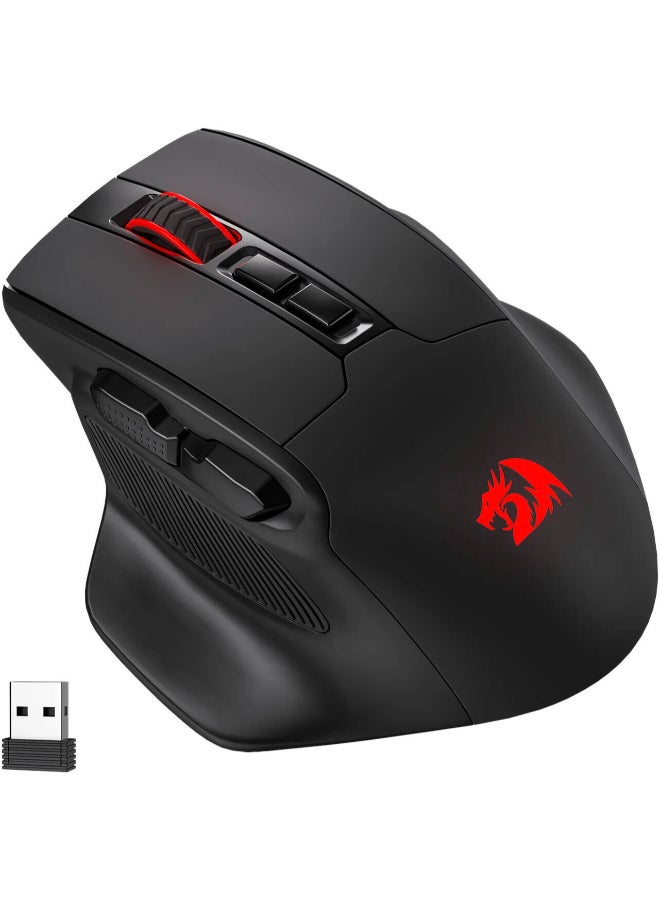 Redragon Bullseye M806 PRO Gaming Mouse, Up to 26000 Dpi, PAW3395 Sensor, 7 Programmable Buttons, 3-Mode Connection, 5 Decent Backlit Modes, Black | M806RGB-PRO