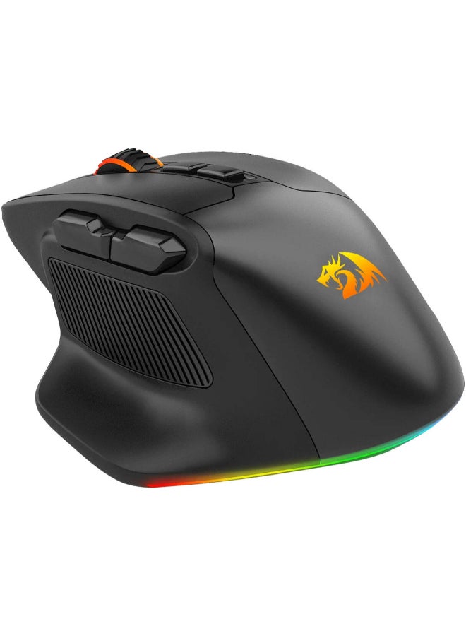 Redragon Bullseye M806 PRO Gaming Mouse, Up to 26000 Dpi, PAW3395 Sensor, 7 Programmable Buttons, 3-Mode Connection, 5 Decent Backlit Modes, Black | M806RGB-PRO - Image 3