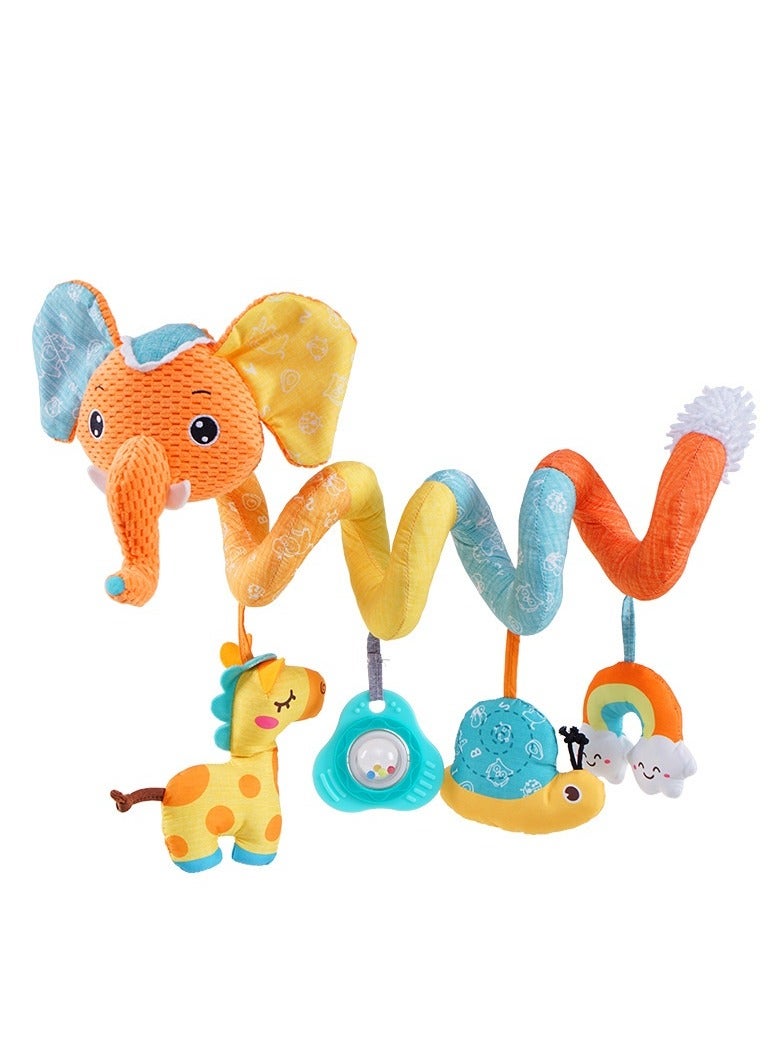 بايبي طفل الفيل الزرافة دوامة أفخم لعبة السيارات مقعد تعليق لعبة عربة طفل بار سرير مهد مع الموسيقى مربع المحمول ب صرير وطحن - Image 4