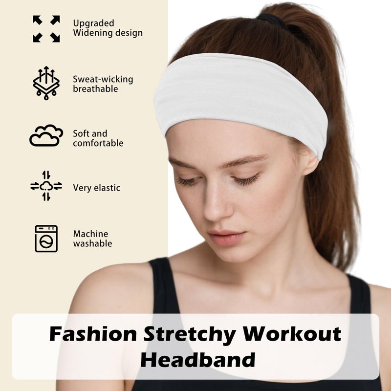 VANRUID Headbands for Women, 12PCS Wide Stretchy Sports Hair Bands, Elastic Soft Fashion Head Bands, Non-Slip Running Sweatbands for Fashion, Washing Face, Workouts, Yoga, Daily Use - Image 2