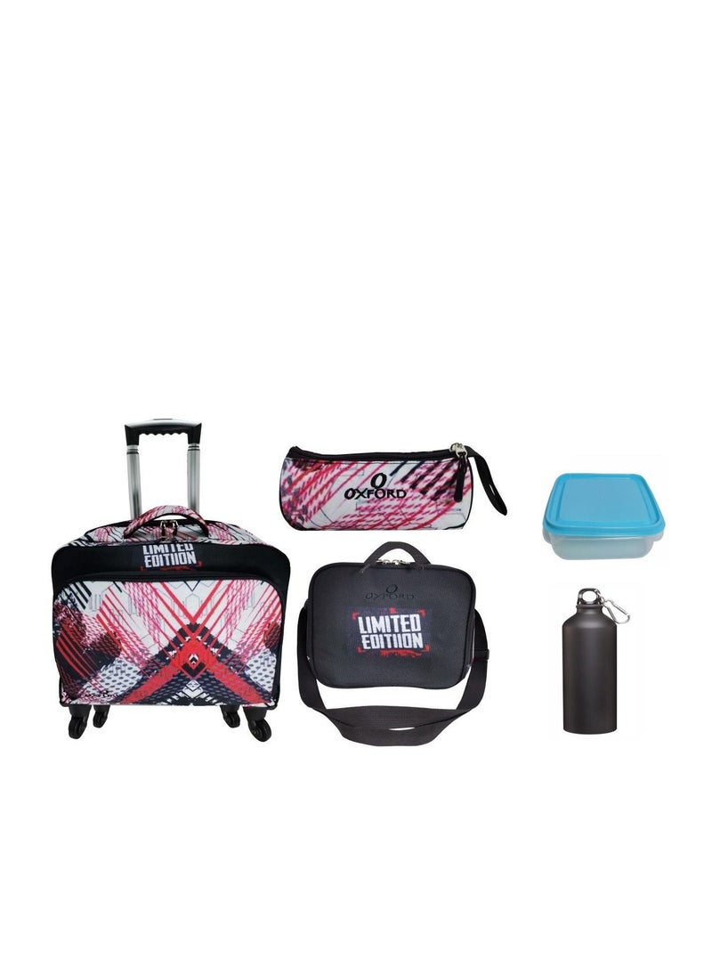 Oxford Pilot case Trolley 4 wheels -5pcs set School Bag 