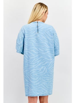 Wrangler Women Washed Denim Midi Dress, Blue  - Image 3