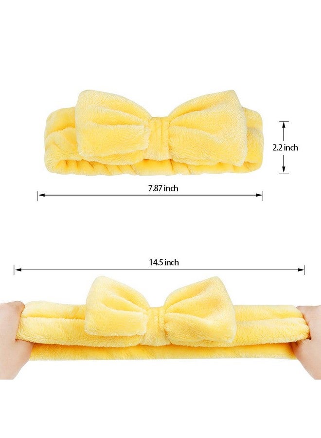 Hishexin 8 Pack Spa Headband, Coral Fleece Makeup Headband Cosmetic Headband For Washing Face, Bow Headbands For Shower Terry Cloth Headbands For Women Facial Hair Band - Image 2