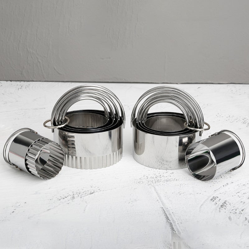 5 Pcs/Set Biscuit Cutter Non Stick Anti-rust Stainless Steel Round Cookie Cutter Set for Kitchen - Image 2