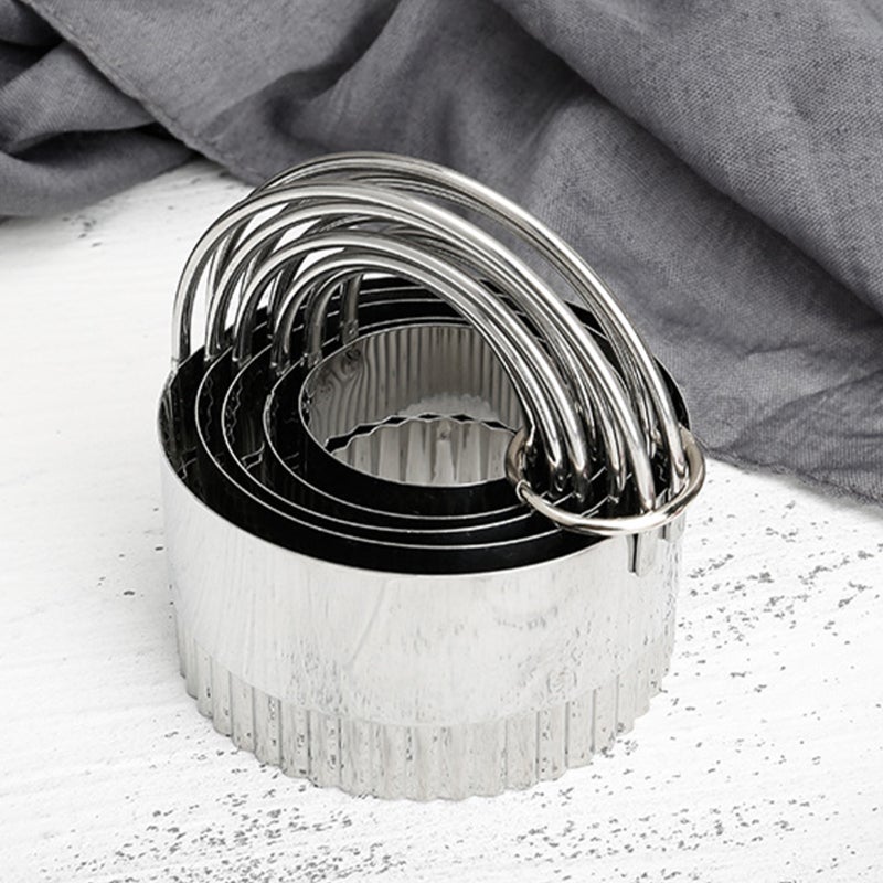 5 Pcs/Set Biscuit Cutter Non Stick Anti-rust Stainless Steel Round Cookie Cutter Set for Kitchen - Image 3