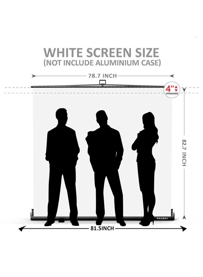 RAUBAY 【Wider Style】 RAUBAY 78.7 x 82.7in Large Collapsible White Backdrop Screen Portable Retractable Panel Photo Background with Stand for Video Conference, Photographic Studio, Streaming - Image 2