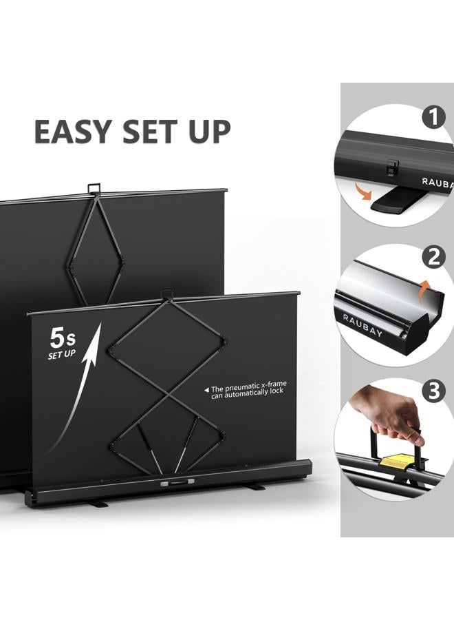 RAUBAY 【Wider Style】 RAUBAY 78.7 x 82.7in Large Collapsible White Backdrop Screen Portable Retractable Panel Photo Background with Stand for Video Conference, Photographic Studio, Streaming - Image 4