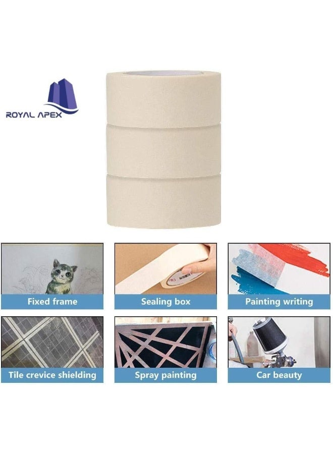 Poaker 12 Yards Strong Adhesive Masking Tape Versatile Painter'S Tape For Painting Labeling Packing Crafting And More Ideal For Home Office And School Use 1.5 Inch 2 Pcs - Image 5